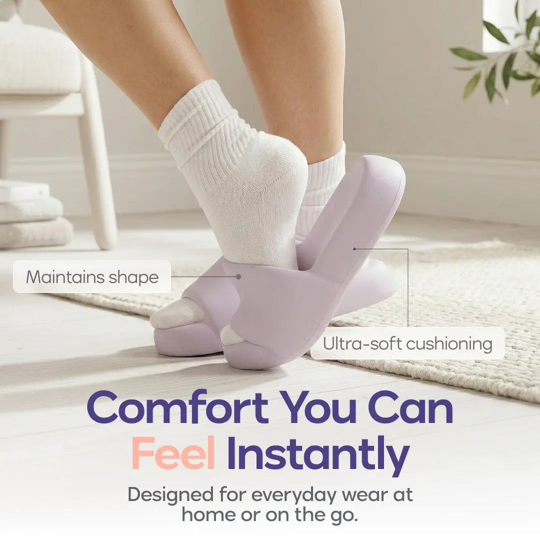 Mellow Sleep | Mellowsoft Dream Slides - Soft Squishy Waterproof Pillow Slides, Cloud Foam Platform Slippers with Running Shoe Level Cushioning & Shock Absorption, anti Slip Comfort Slides for Indoor & Outdoor
