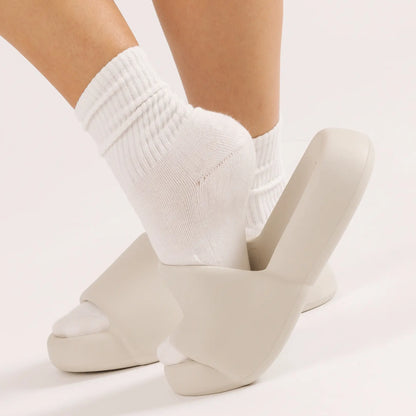 Mellow Sleep | Mellowsoft Dream Slides - Soft Squishy Waterproof Pillow Slides, Cloud Foam Platform Slippers with Running Shoe Level Cushioning & Shock Absorption, anti Slip Comfort Slides for Indoor & Outdoor