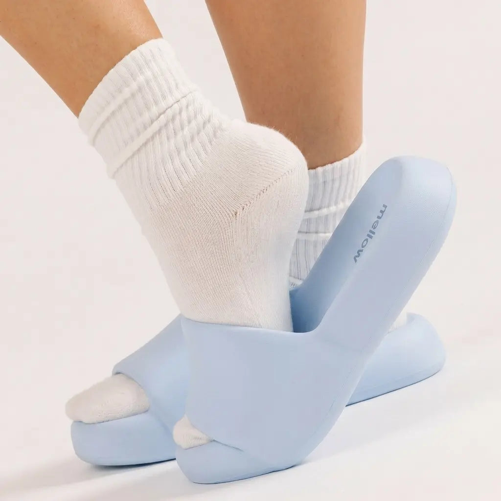 Mellow Sleep | Mellowsoft Dream Slides - Soft Squishy Waterproof Pillow Slides, Cloud Foam Platform Slippers with Running Shoe Level Cushioning & Shock Absorption, anti Slip Comfort Slides for Indoor & Outdoor