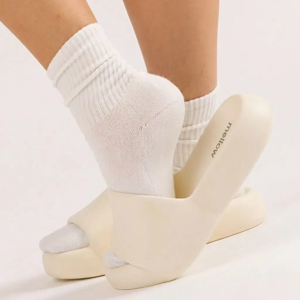 Mellow Sleep | Mellowsoft Dream Slides - Soft Squishy Waterproof Pillow Slides, Cloud Foam Platform Slippers with Running Shoe Level Cushioning & Shock Absorption, anti Slip Comfort Slides for Indoor & Outdoor