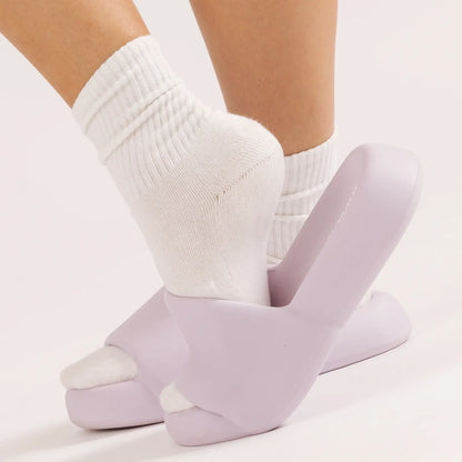 Mellow Sleep | Mellowsoft Dream Slides - Soft Squishy Waterproof Pillow Slides, Cloud Foam Platform Slippers with Running Shoe Level Cushioning & Shock Absorption, anti Slip Comfort Slides for Indoor & Outdoor